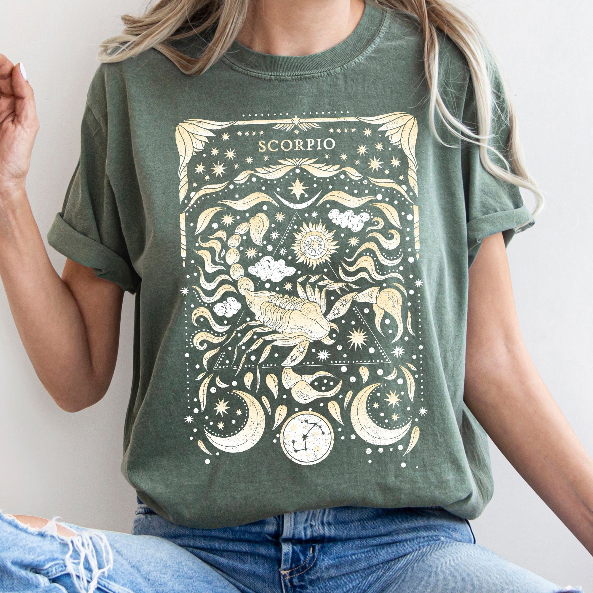 Scorpio Celestial Zodiac Comfort Colors Tees, Horoscope, Astrology