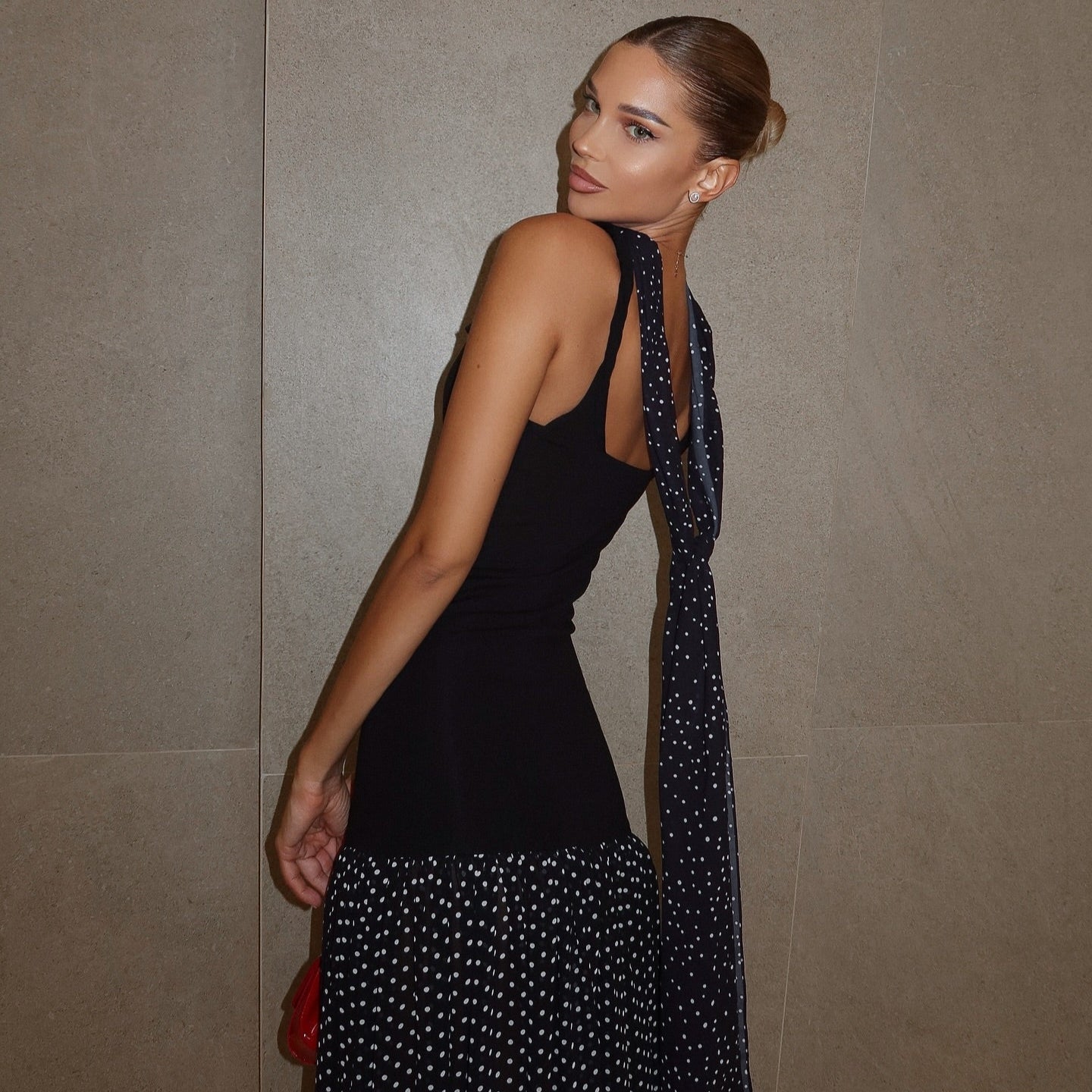 Secret Look Maxi Dress With Scarf Detail