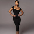 Self-Made Girl Black Knitted Midi Dress