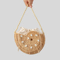 Shella Rattan Conch Bag with Shell Embellishments