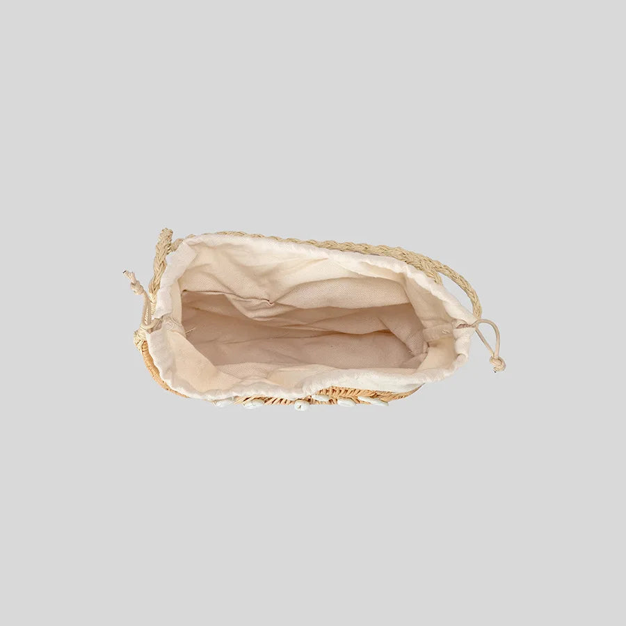 Shella Rattan Conch Bag with Shell Embellishments