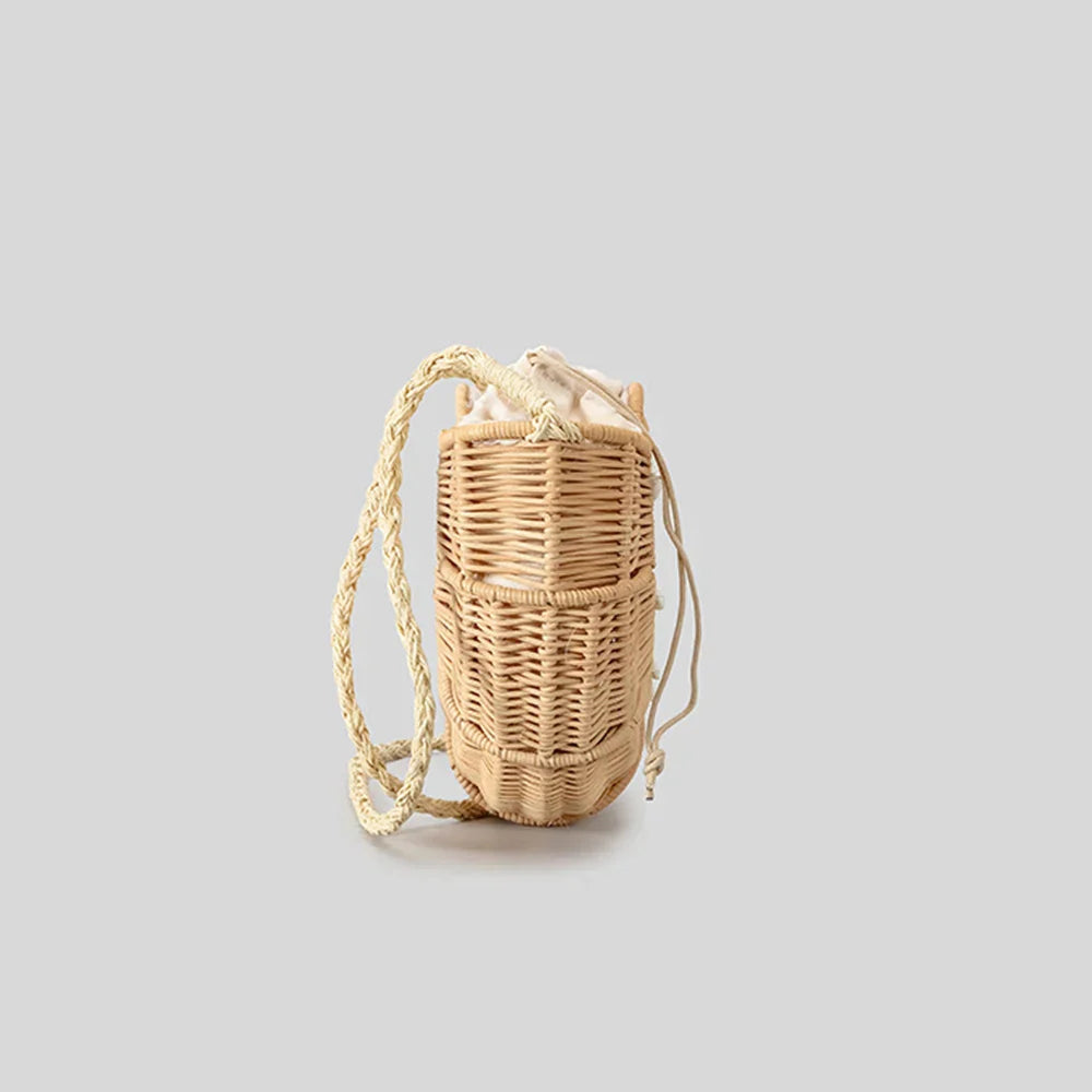 Shella Rattan Conch Bag with Shell Embellishments