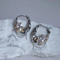 Shiny Crystal Hoop Earrings