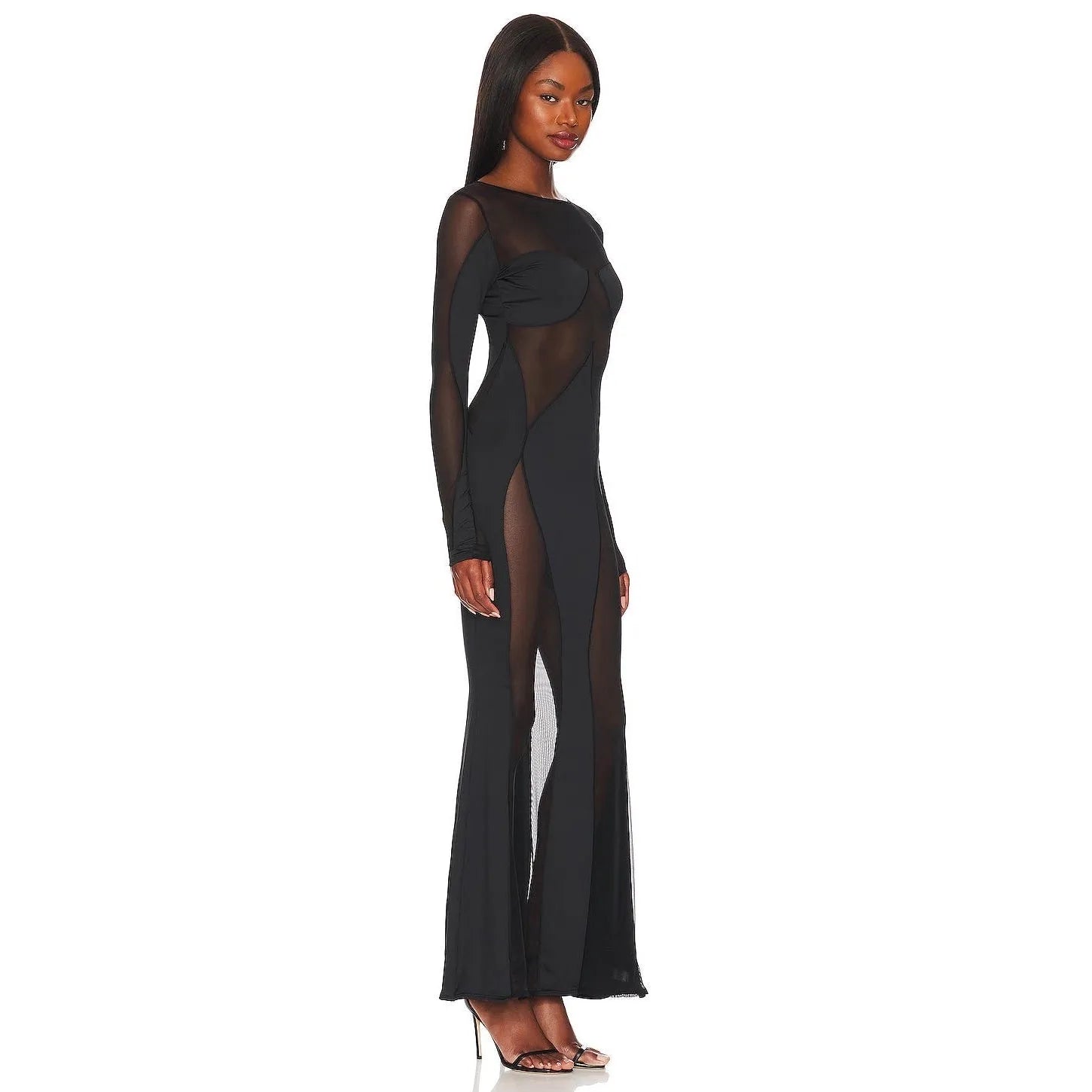Siena Long Sleeve Mesh Maxi Dress