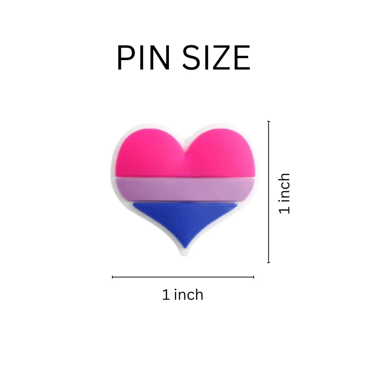 Bisexual Pride Flag Silicone Heart Pins