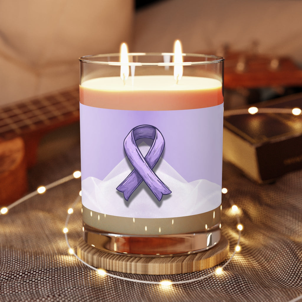 Sketchy Purple Ribbon Scented Candle