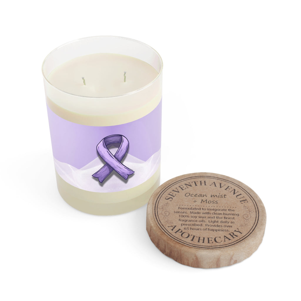Sketchy Purple Ribbon Scented Candle