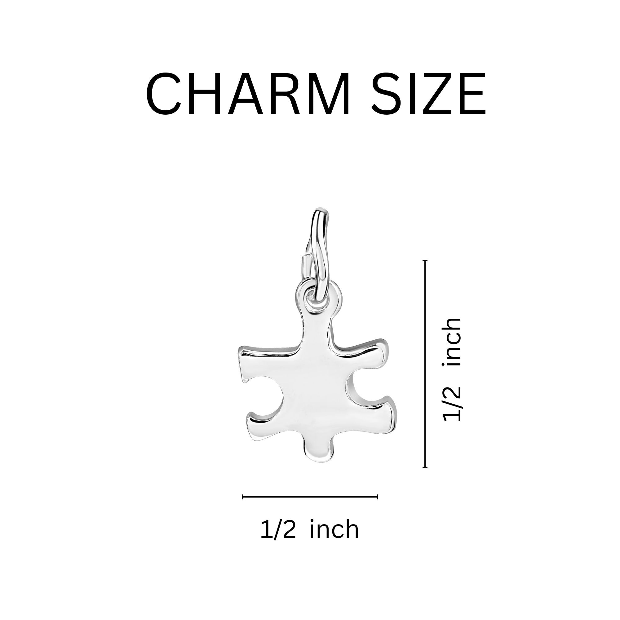 Small Puzzle Piece Autism Leather Cord Bracelets