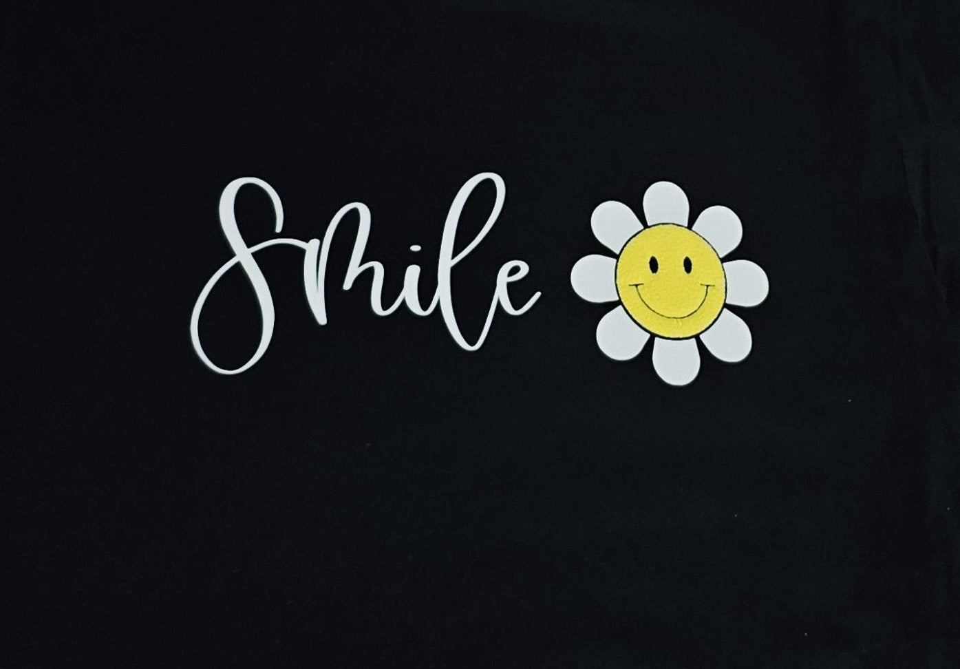 Smile Shirt with Puff Flower - Positive Vibes T-Shirt