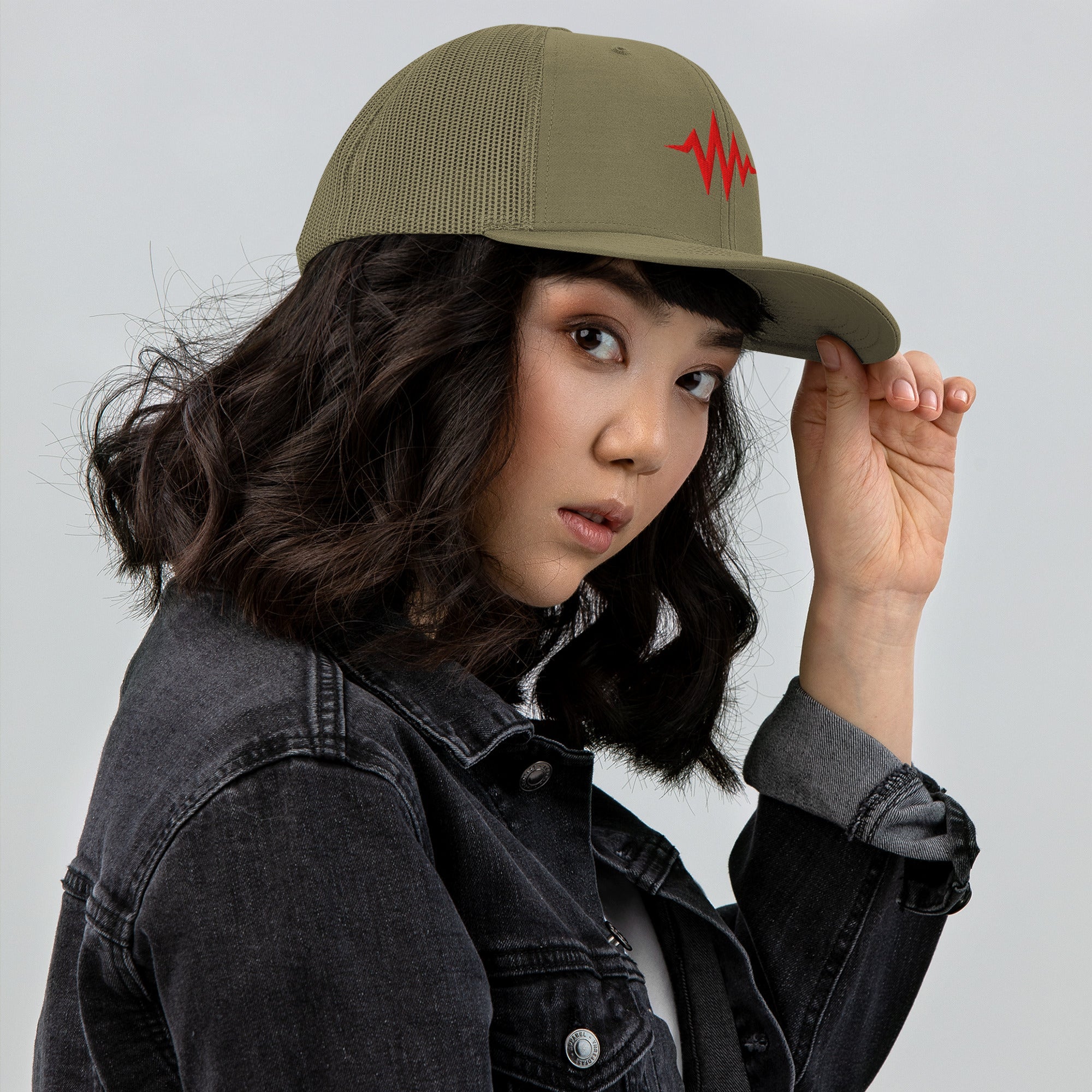 Heartbeat Snapback Trucker Hat