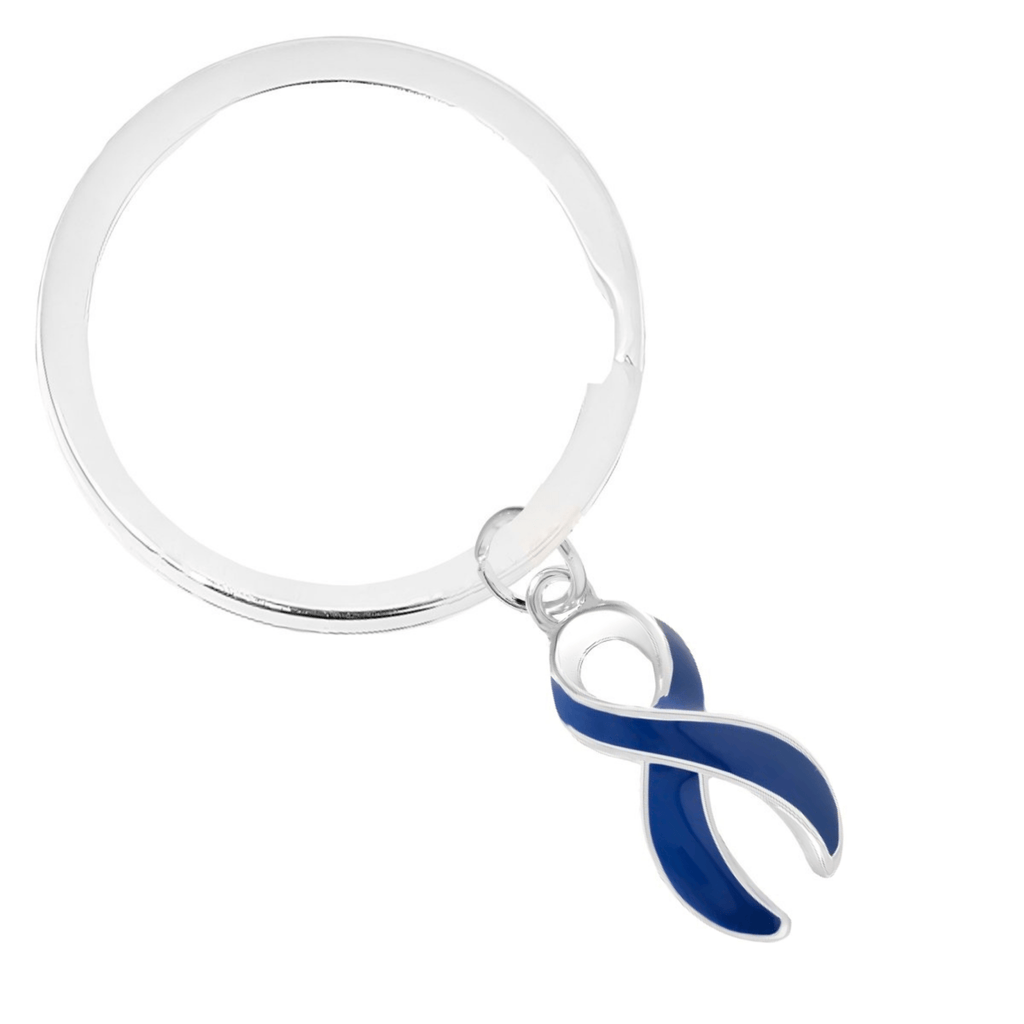 Split Style Dark Blue Ribbon Key Chains