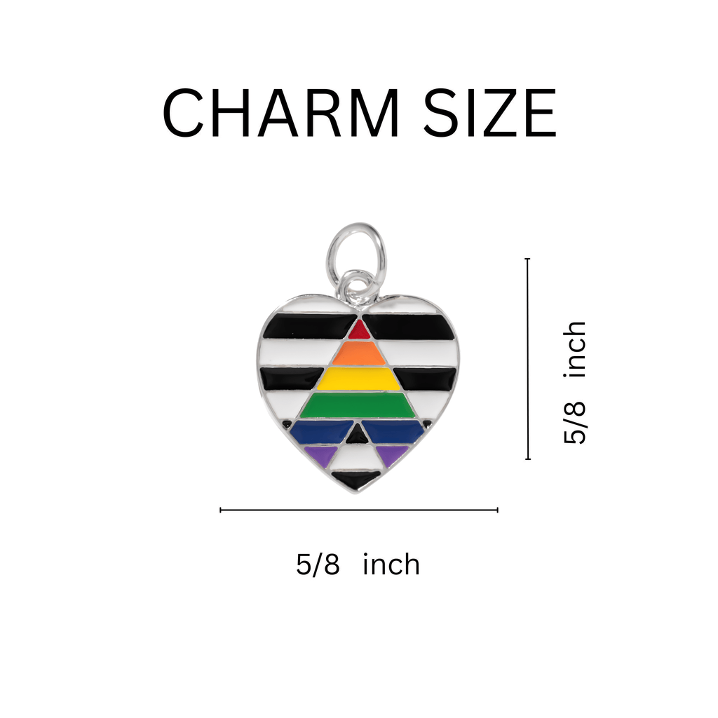 Straight Ally LGBTQ Pride Heart Charms