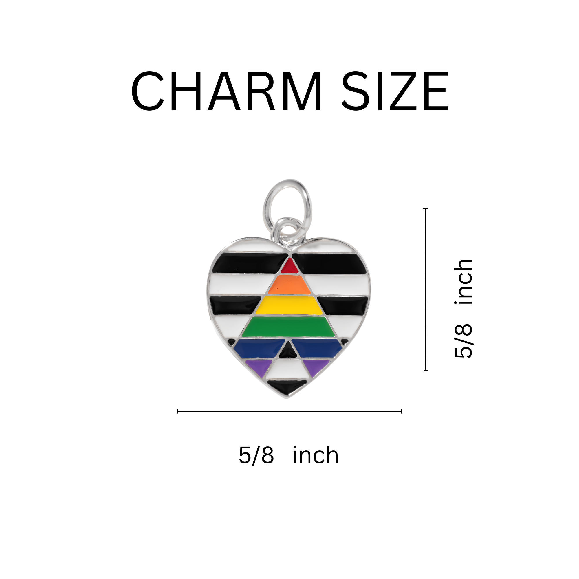 Straight Ally LGBTQ Pride Heart Charms