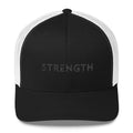 Strength Black on Black Snapback Trucker Hat