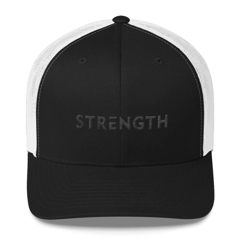 Strength Black on Black Snapback Trucker Hat