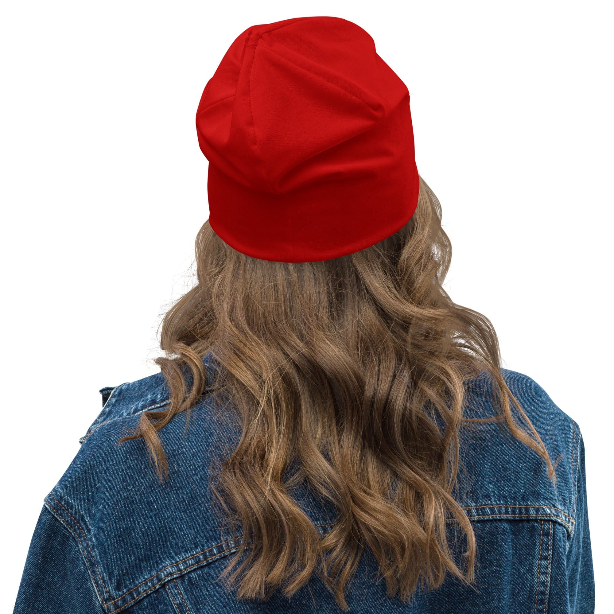 Red Stretch Fit Beanie Cap Lightweight Fashionable Winter Wear