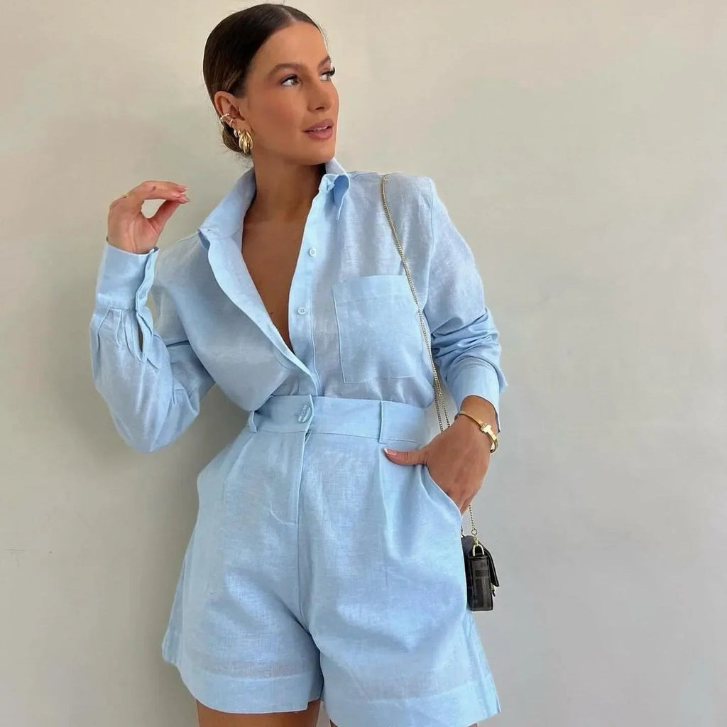 Summer On-The-Boat Light Blue Two-Piece Set