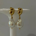 Sun Drop Pearl Pendant Earrings