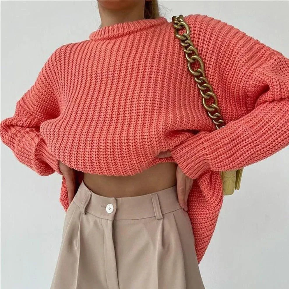 Sunset Trip Oversized Orange Knitted Sweater