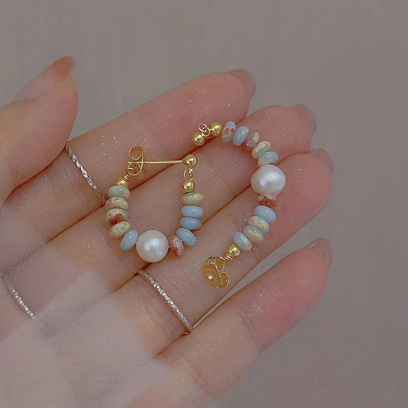 Sweet Beads Pearl Pendant Earrings