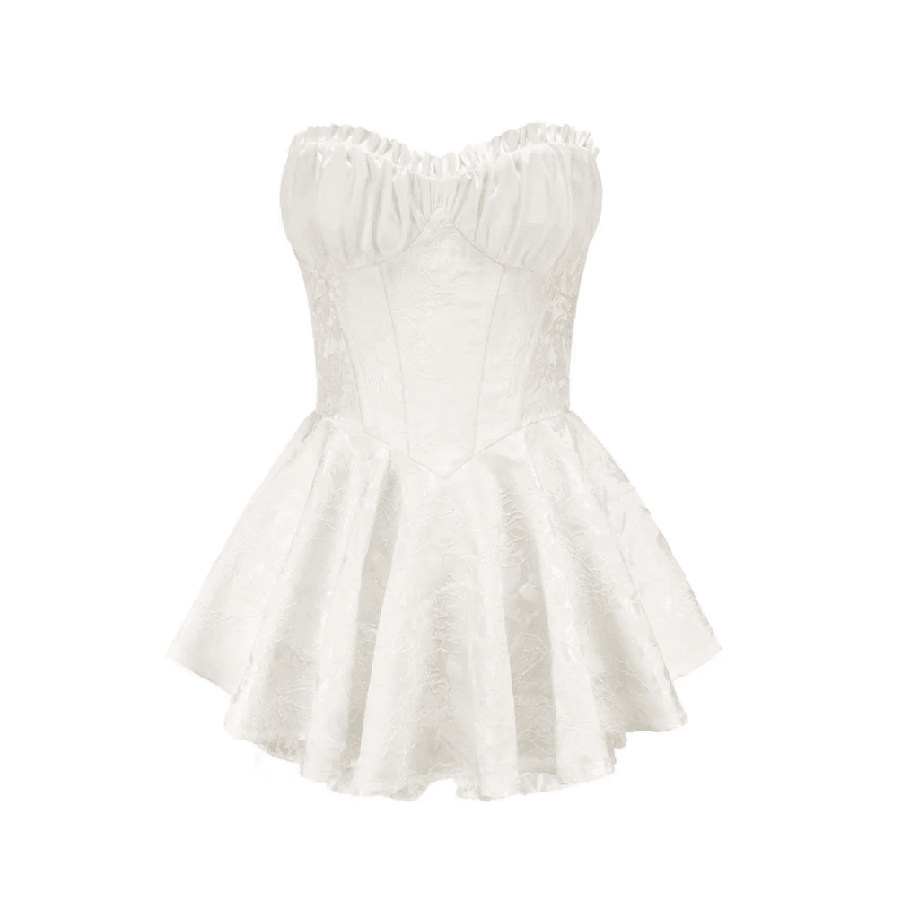 Sweet Poison Satin Corset White Mini Dress
