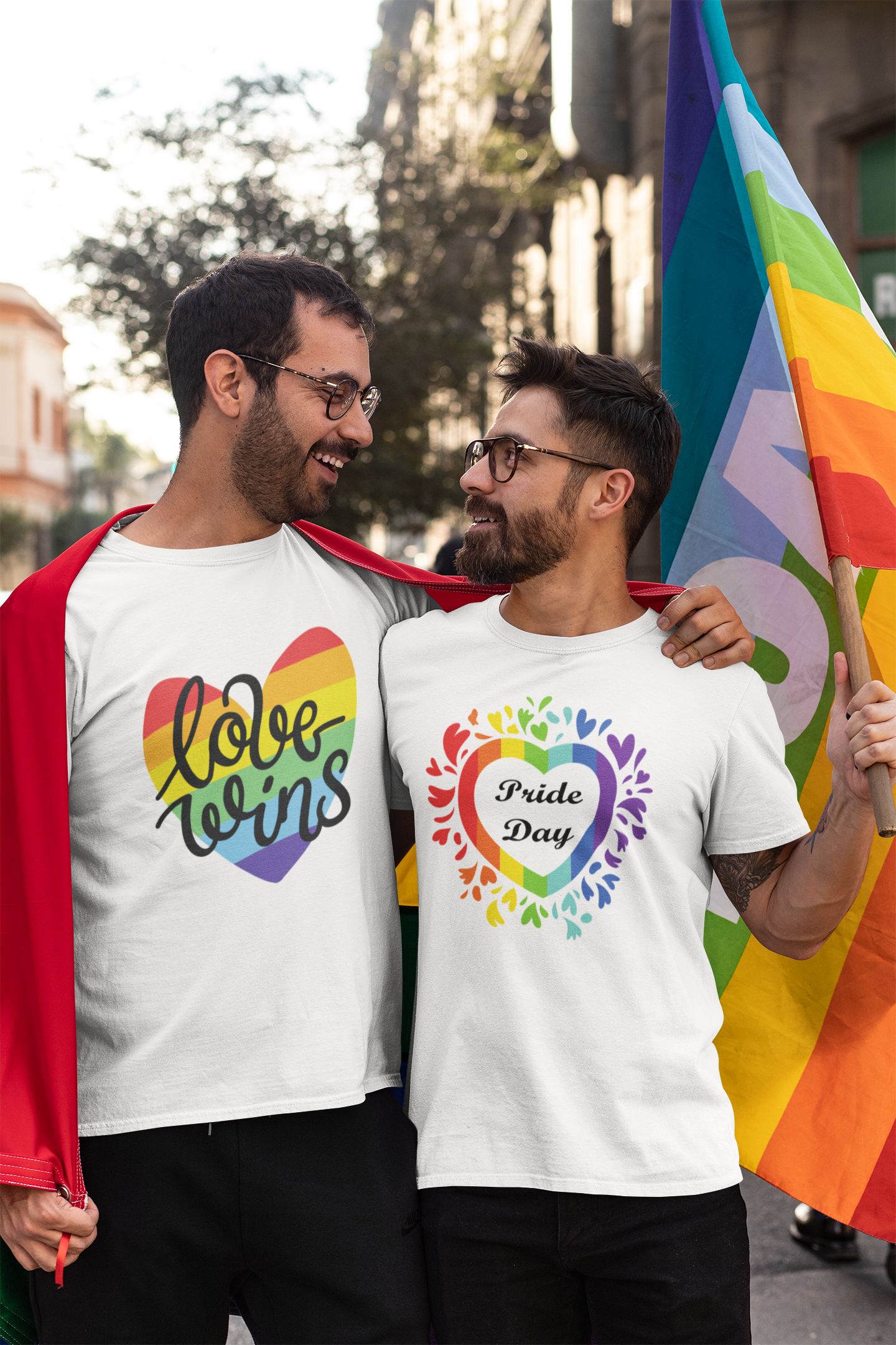 Pride Day Love Wins Rainbow Heart T-Shirt