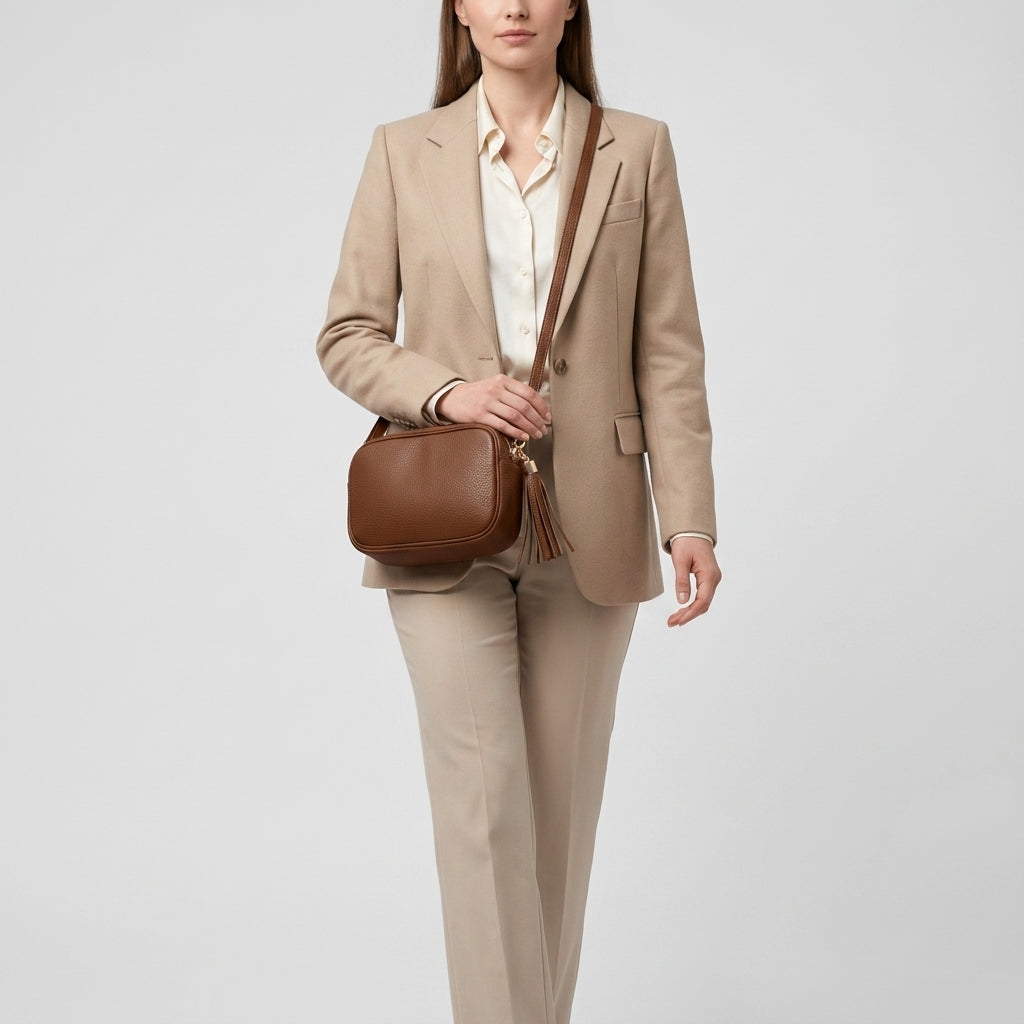 Italian Genuine Calf Leather Crossbody Bag 231302