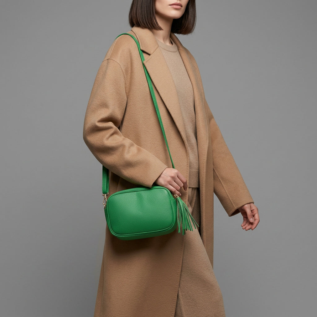 Italian Genuine Calf Leather Crossbody Bag 231302