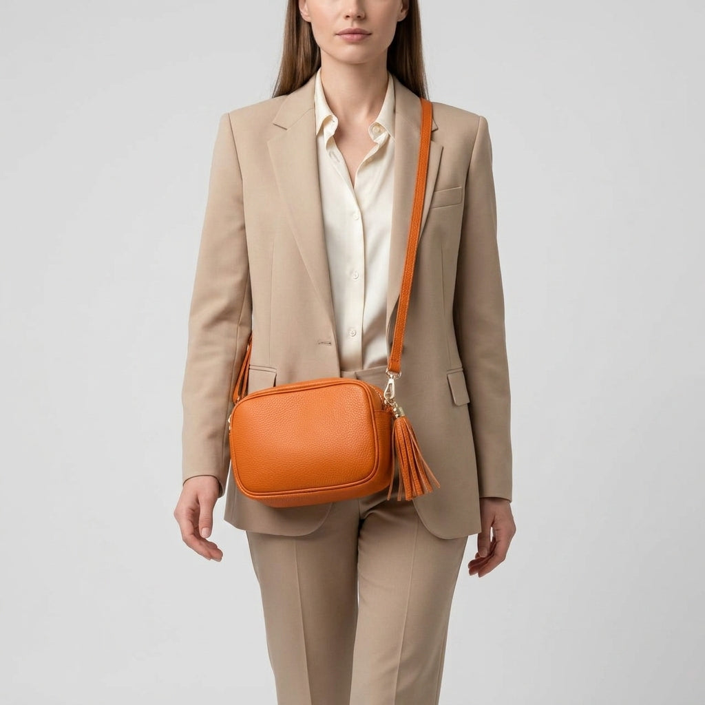 Italian Genuine Calf Leather Crossbody Bag 231302