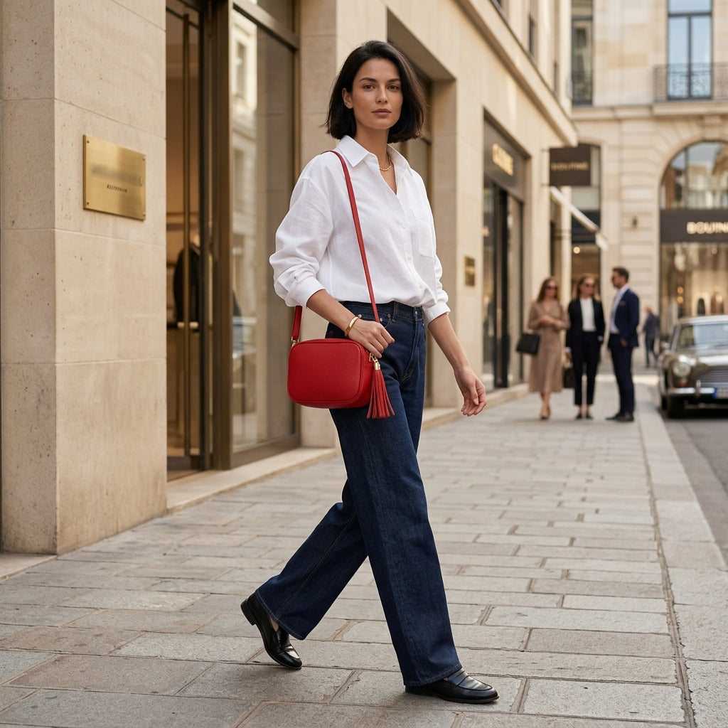 Italian Genuine Calf Leather Crossbody Bag 231302