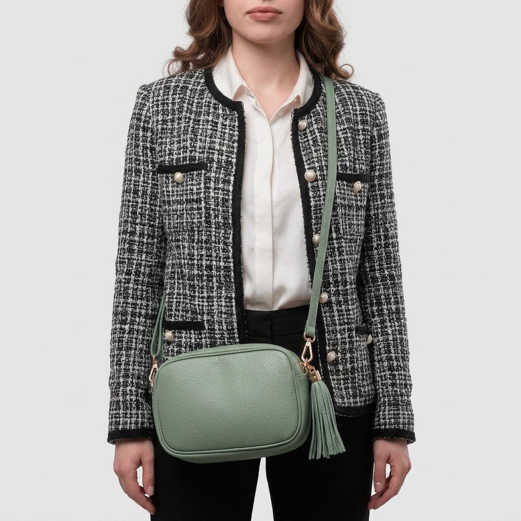 Italian Genuine Calf Leather Crossbody Bag 231302