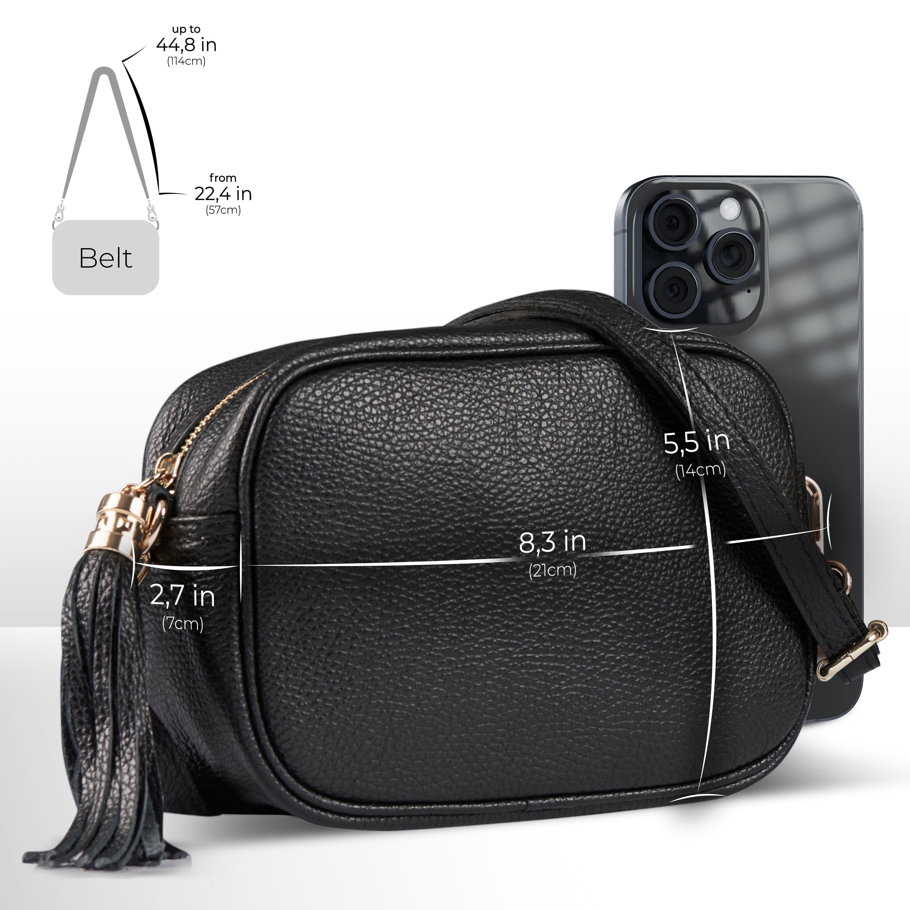 Italian Genuine Calf Leather Crossbody Bag 231302