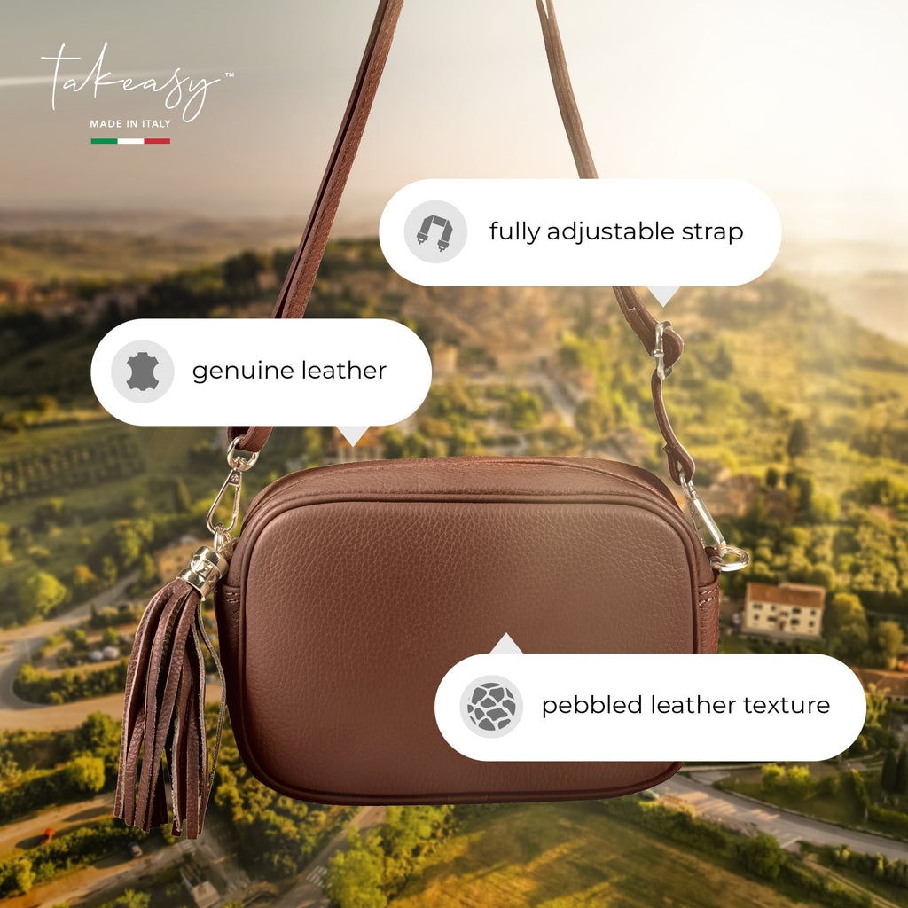 Italian Genuine Calf Leather Crossbody Bag 231302