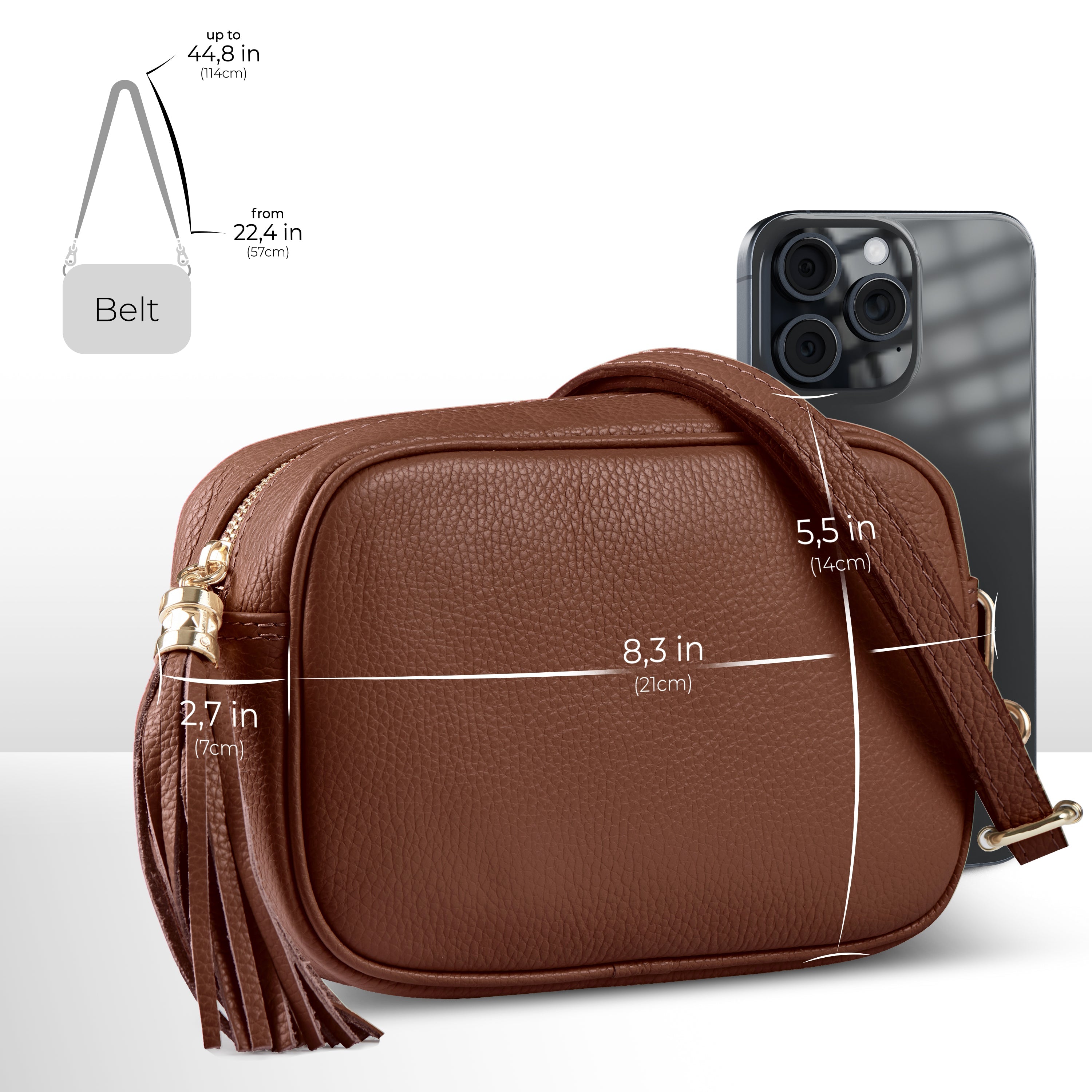 Italian Genuine Calf Leather Crossbody Bag 231302