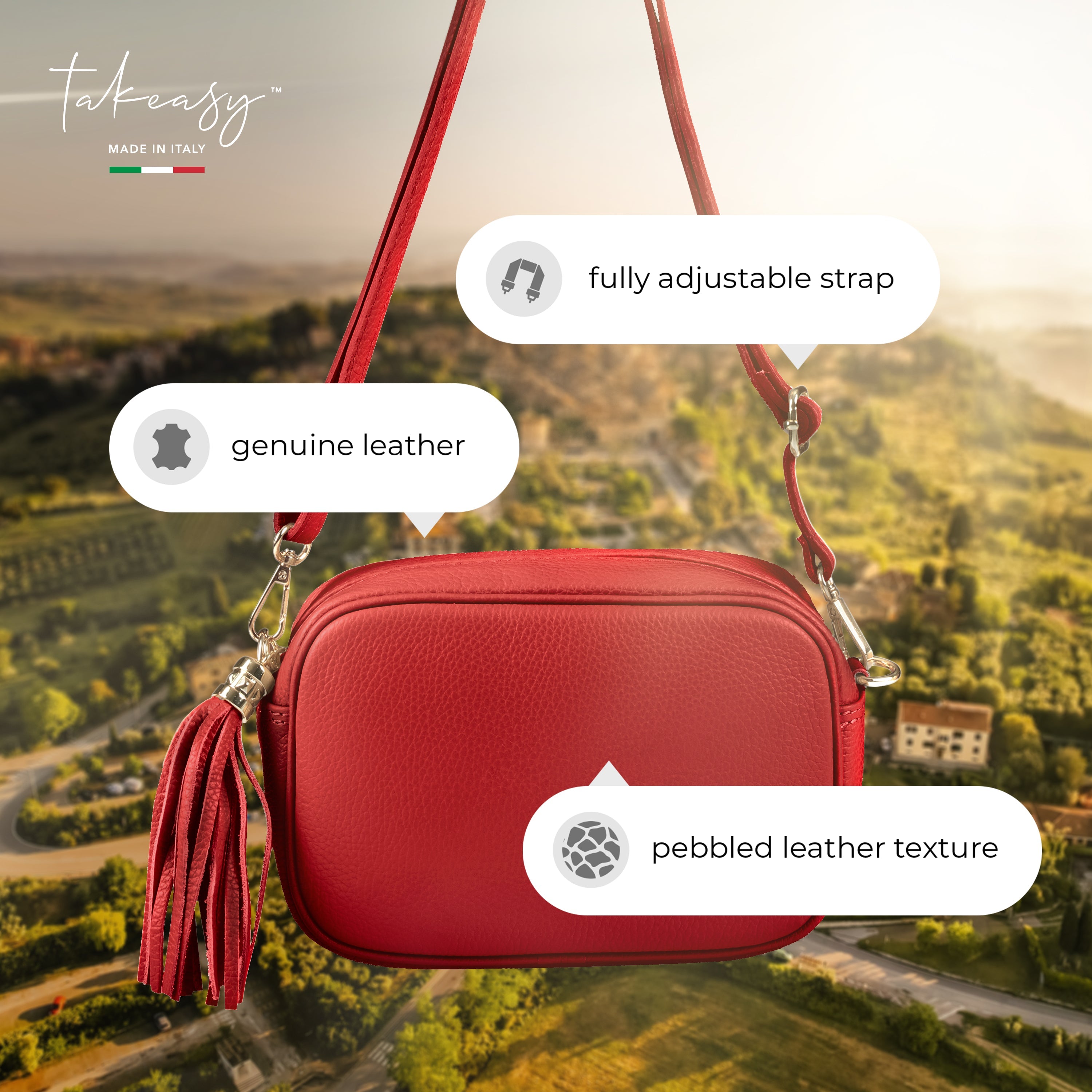Italian Genuine Calf Leather Crossbody Bag 231302