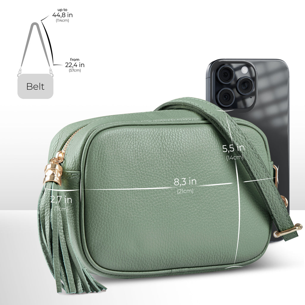 Italian Genuine Calf Leather Crossbody Bag 231302