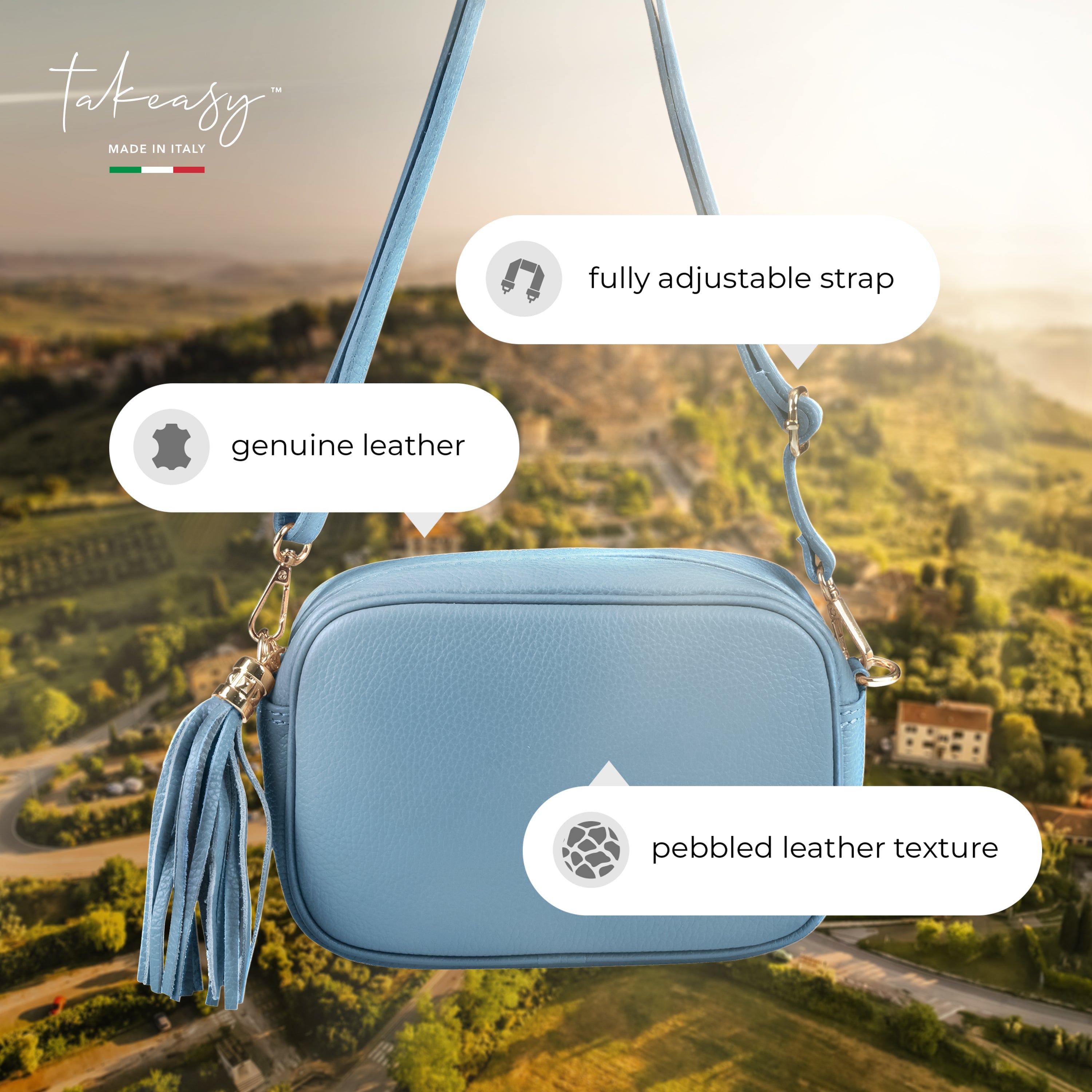 Italian Genuine Calf Leather Crossbody Bag 231302