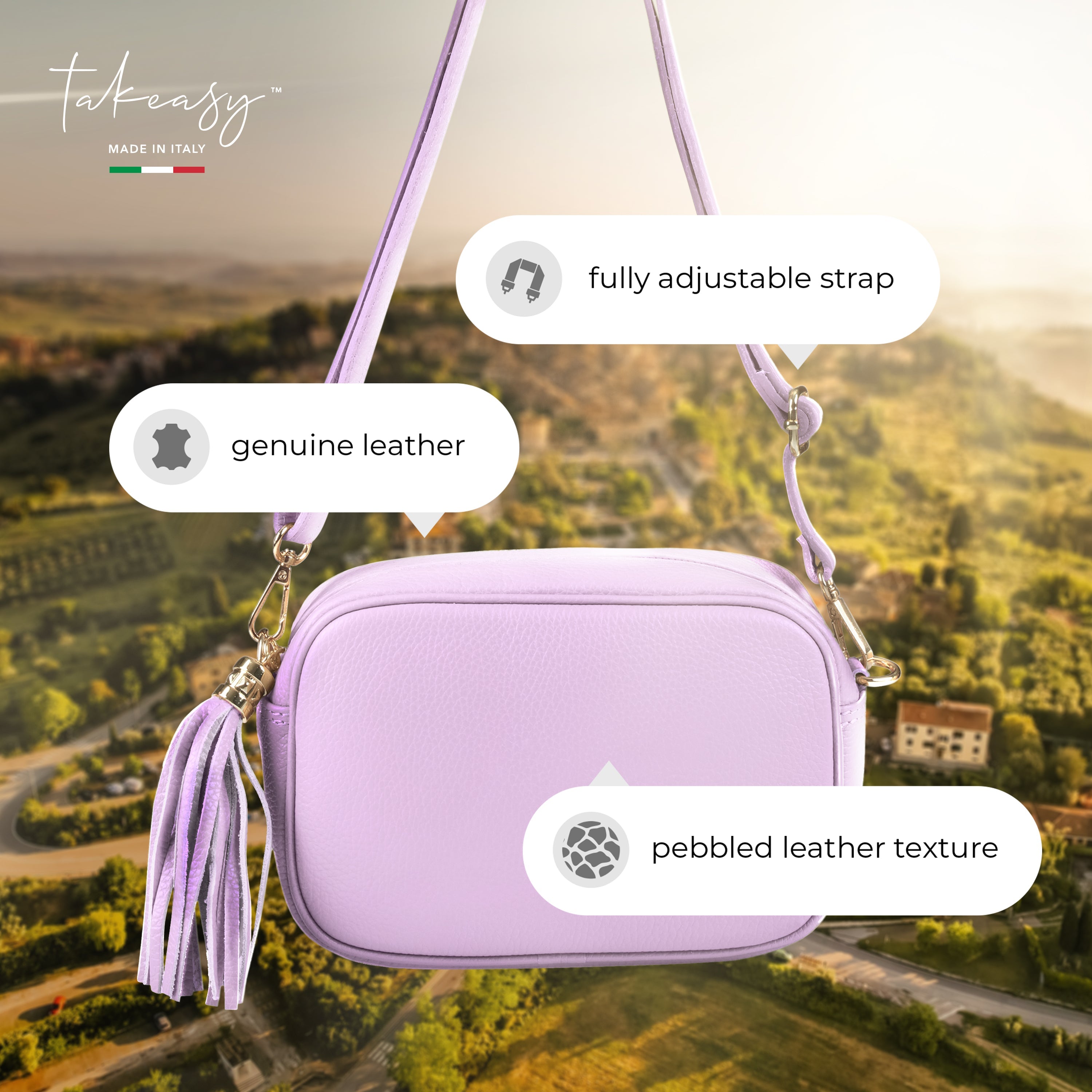 Italian Genuine Calf Leather Crossbody Bag 231302