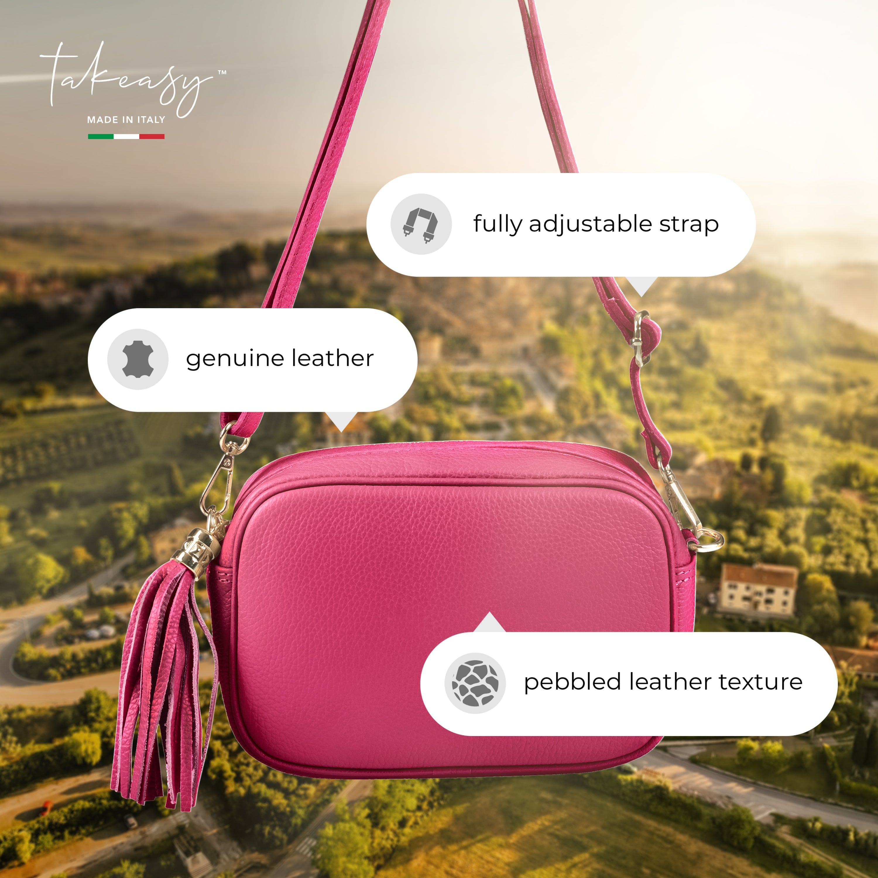 Italian Genuine Calf Leather Crossbody Bag 231302