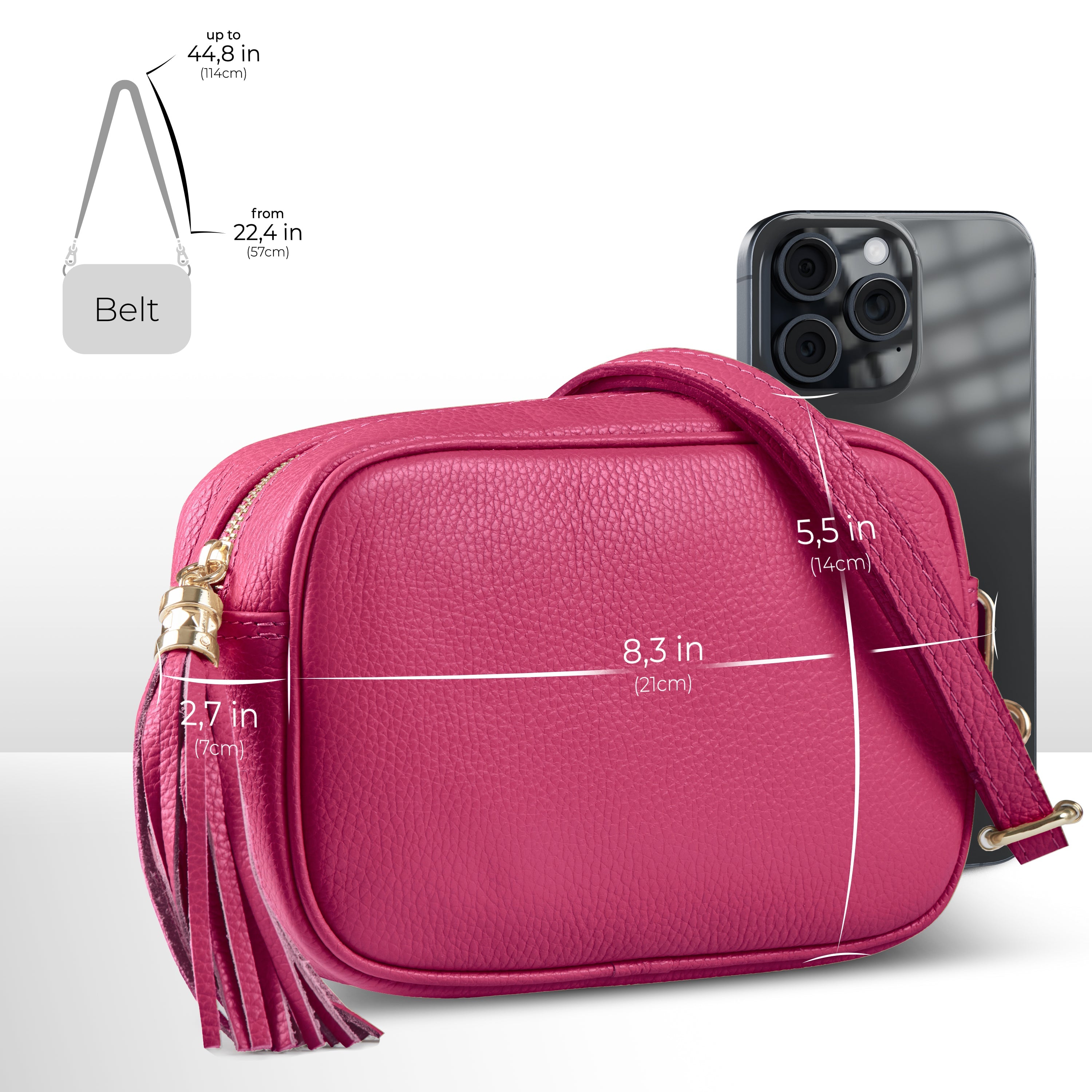 Italian Genuine Calf Leather Crossbody Bag 231302