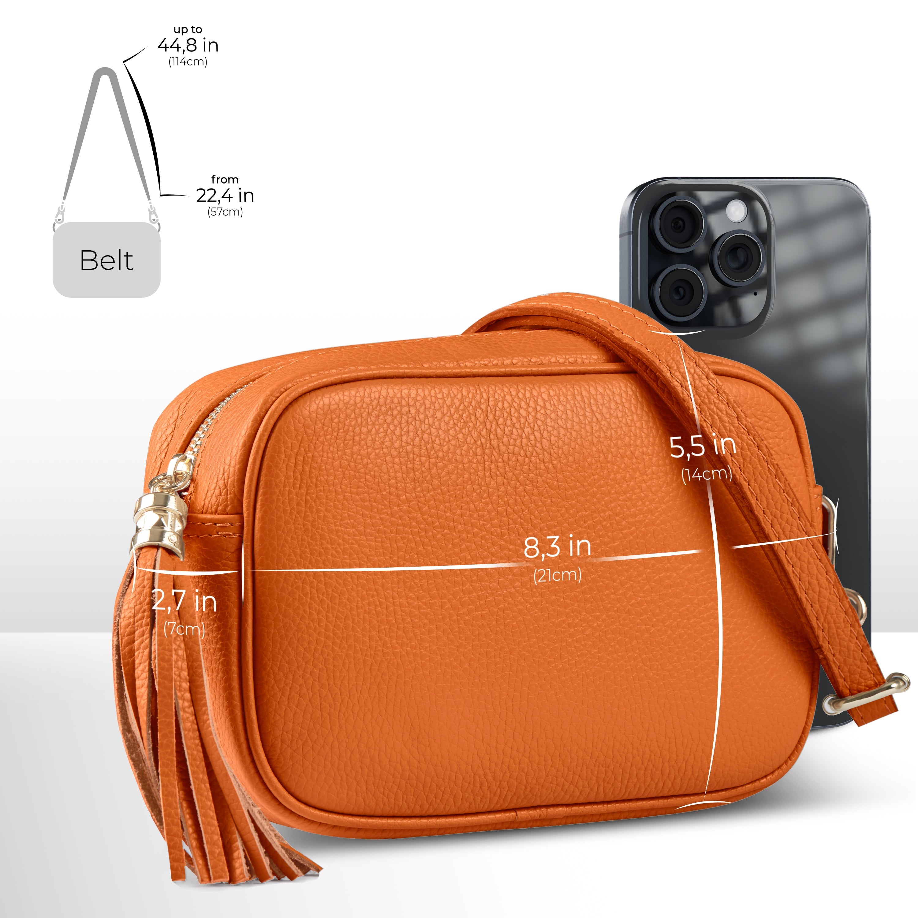 Italian Genuine Calf Leather Crossbody Bag 231302
