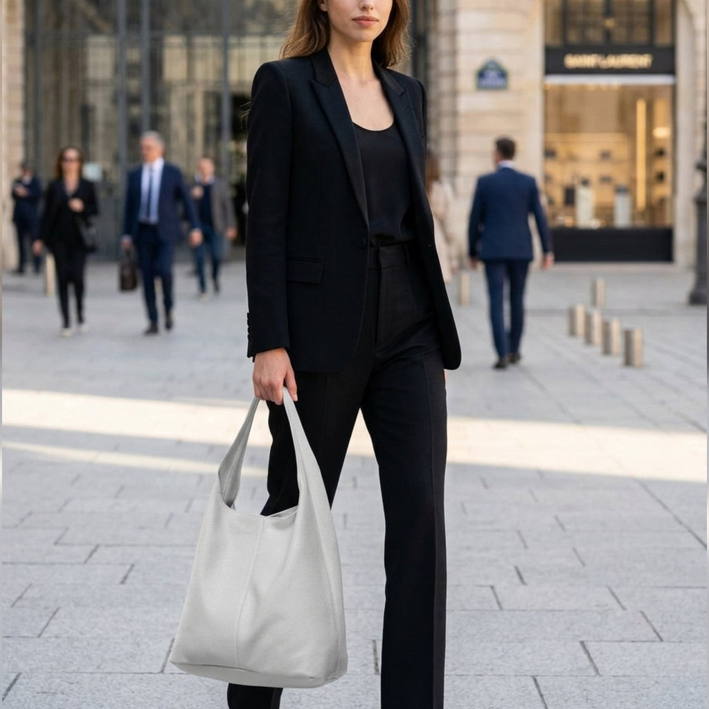 Italian Genuine Calf Leather Hobo Bag 011943