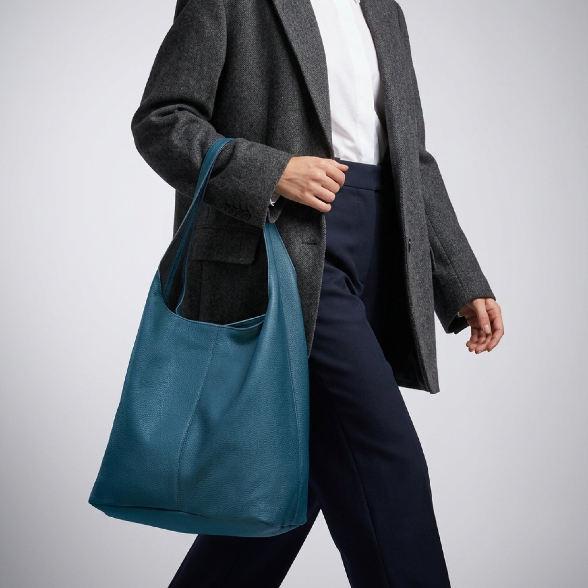 Italian Genuine Calf Leather Hobo Bag 011943