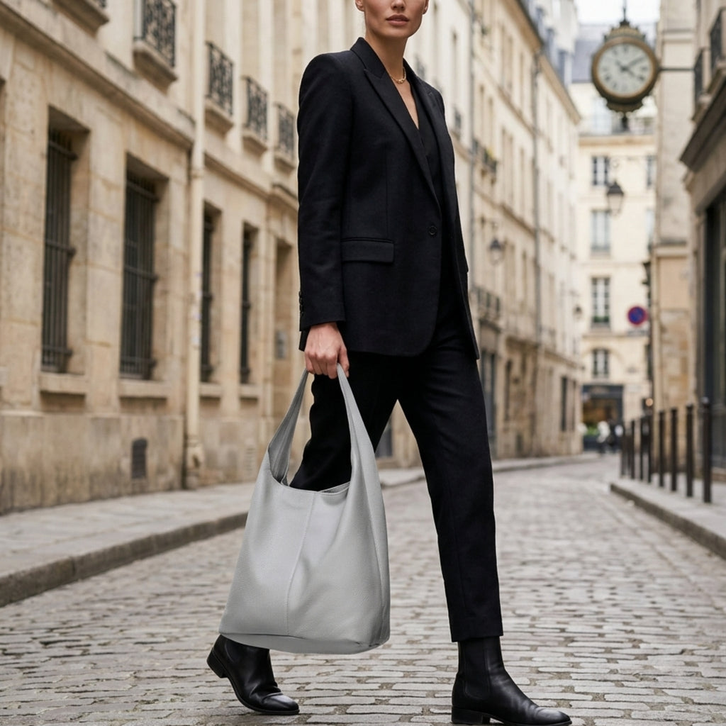 Italian Genuine Calf Leather Hobo Bag 011943