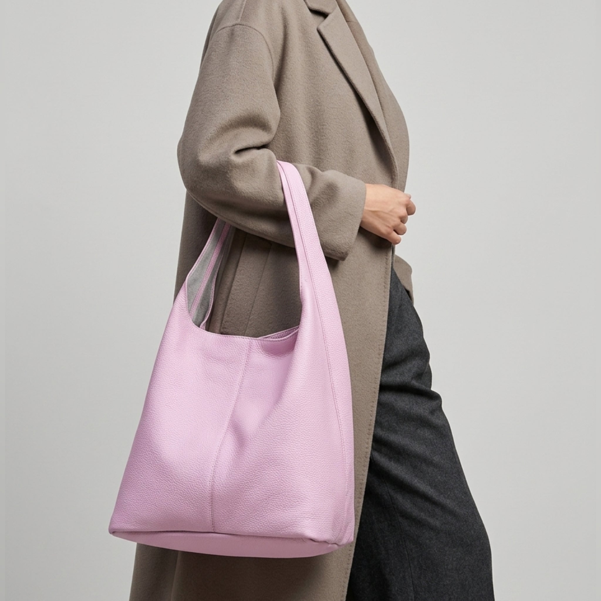 Italian Genuine Calf Leather Hobo Bag 011943