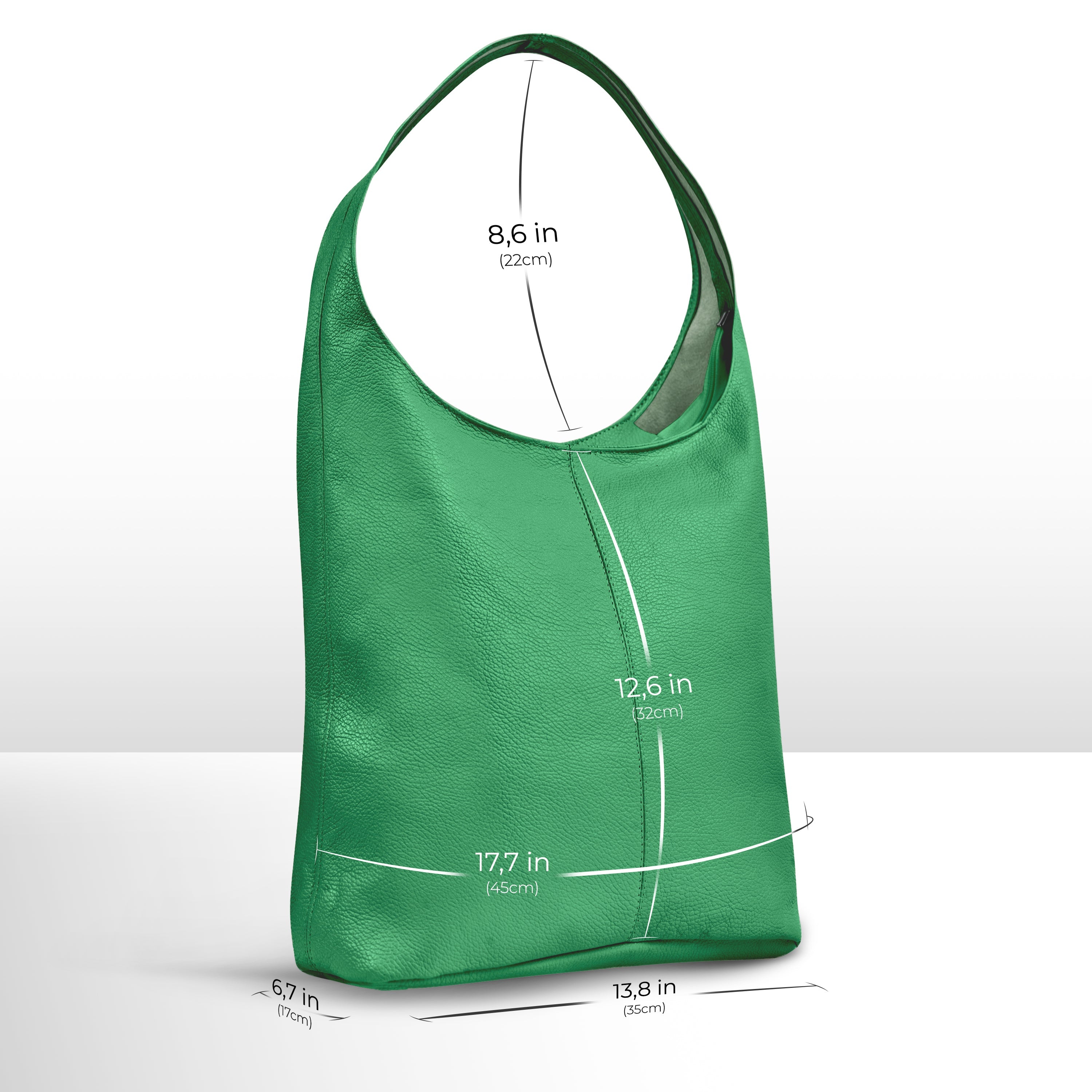 Italian Genuine Calf Leather Hobo Bag 011943