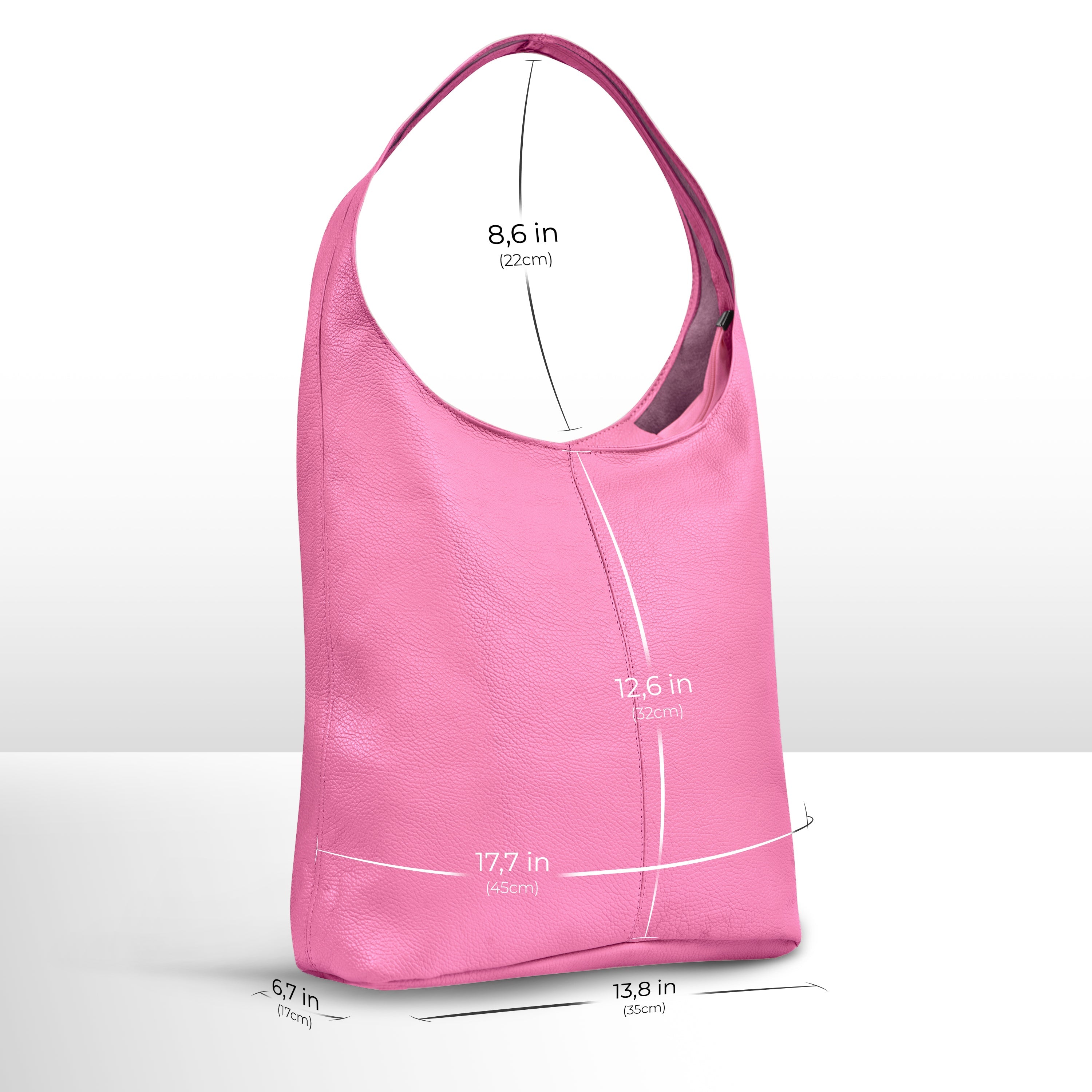 Italian Genuine Calf Leather Hobo Bag 011943