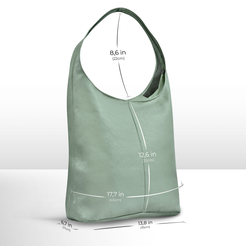 Italian Genuine Calf Leather Hobo Bag 011943