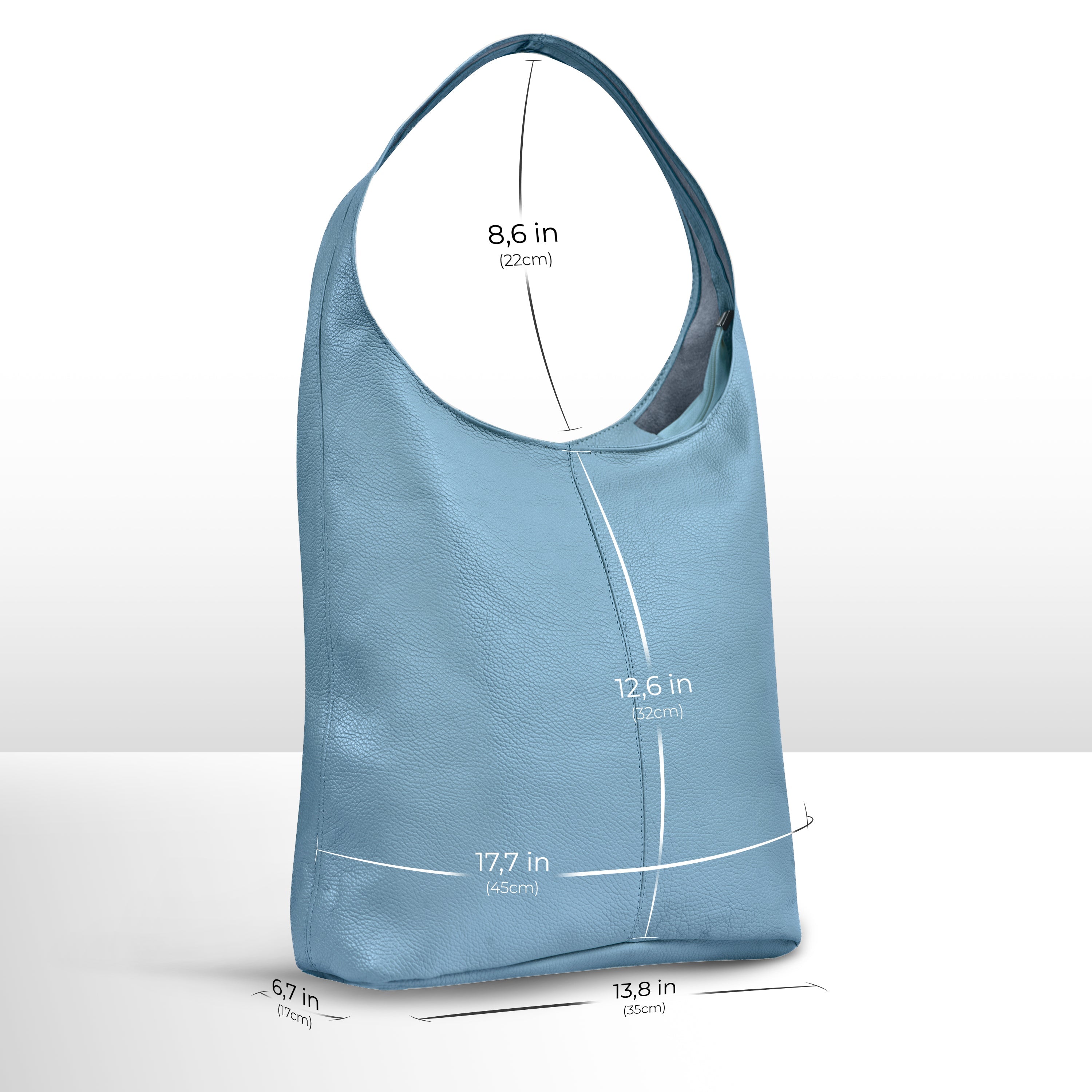 Italian Genuine Calf Leather Hobo Bag 011943