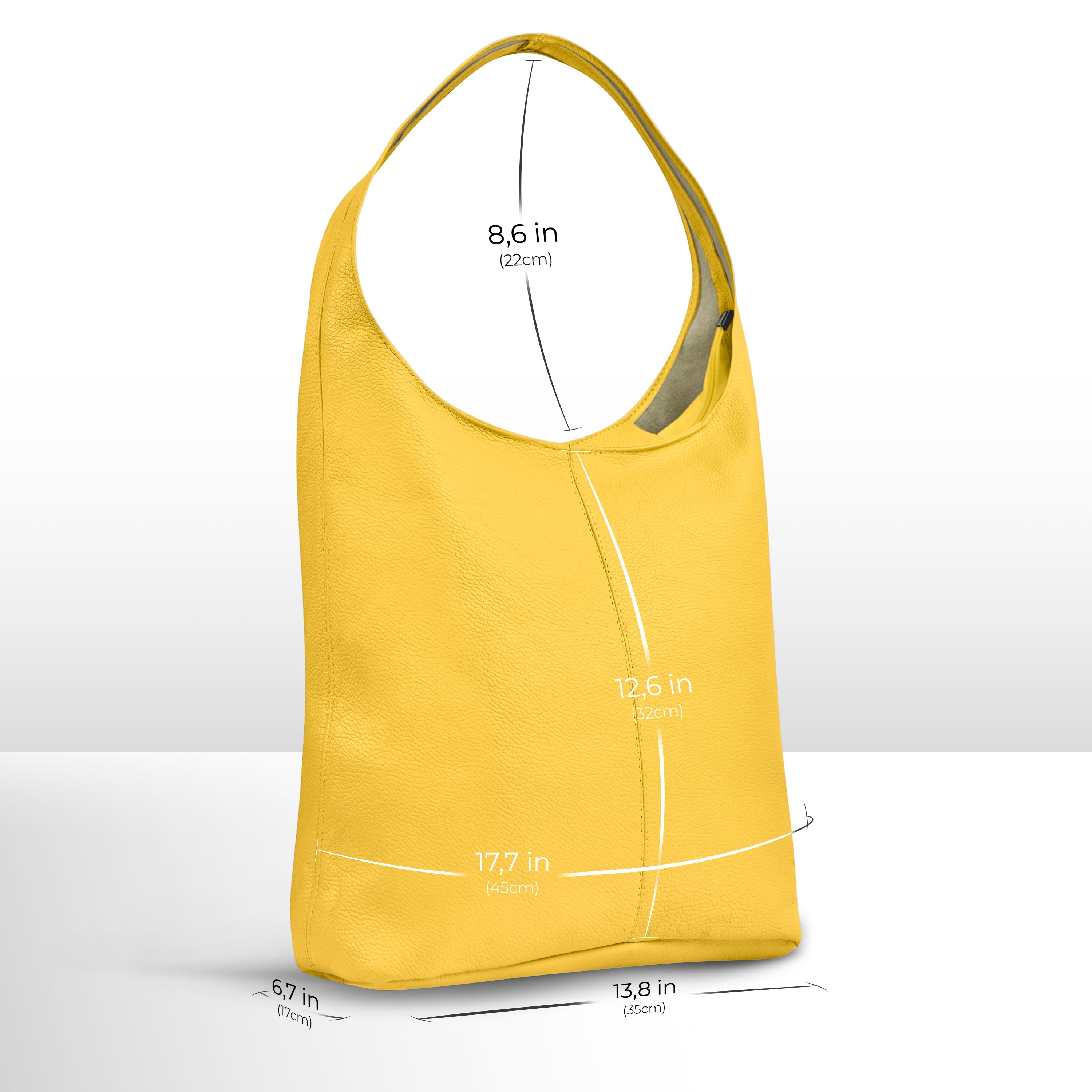 Italian Genuine Calf Leather Hobo Bag 011943